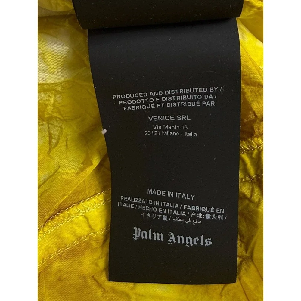 Palm Angels Tie-Dye Shell Cargo Pants Yellow Men's Size 46